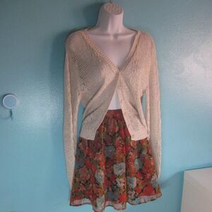 Alberoy Vintage Crochet Cardigan Sweater Size S